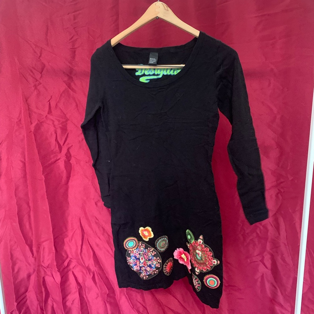 Embroidered mini dress